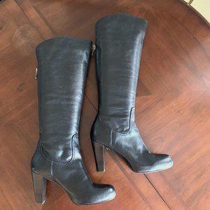 Frye Miranda Back Zip Knee High High Heel Boots - Black Size 9.5
